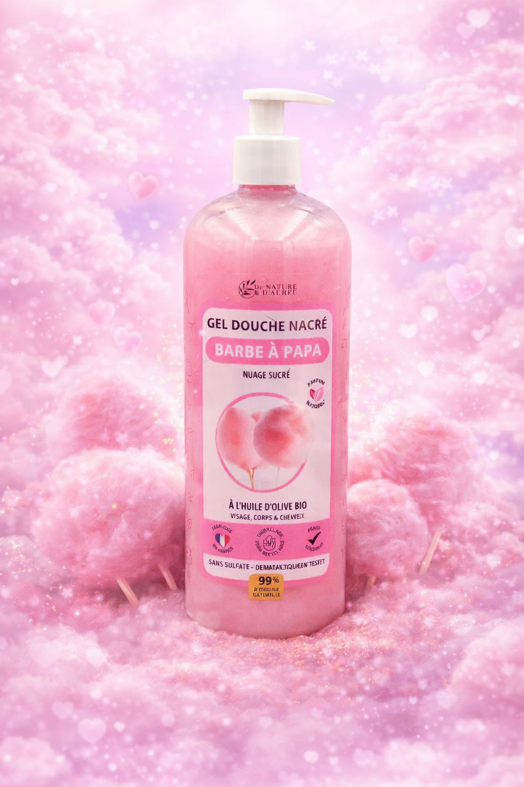 GEL DOUCHE NACRÉ (750 ml) - Barbe à Papa