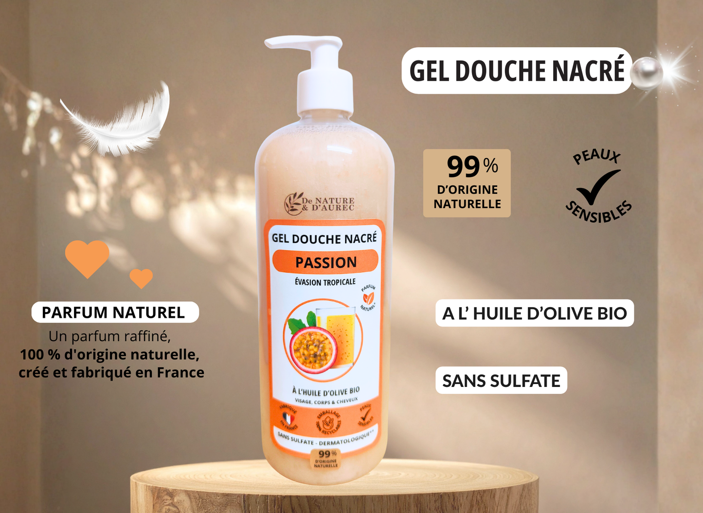 GEL DOUCHE NACRÉ (750 ml) - Passion